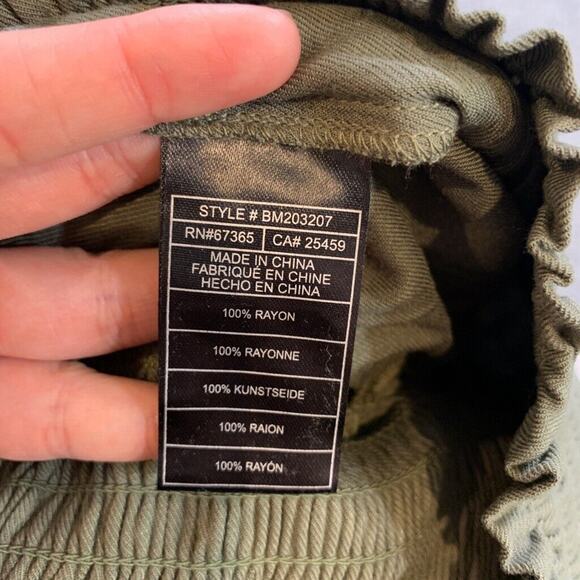 BB Dakota Pants Womens Extra Small Avocado Steve Madden Wide Leg Resort Trouser - Picture 11 of 13